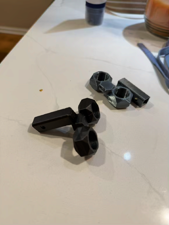 Multiple prototype iterations of Big Nutz laid out